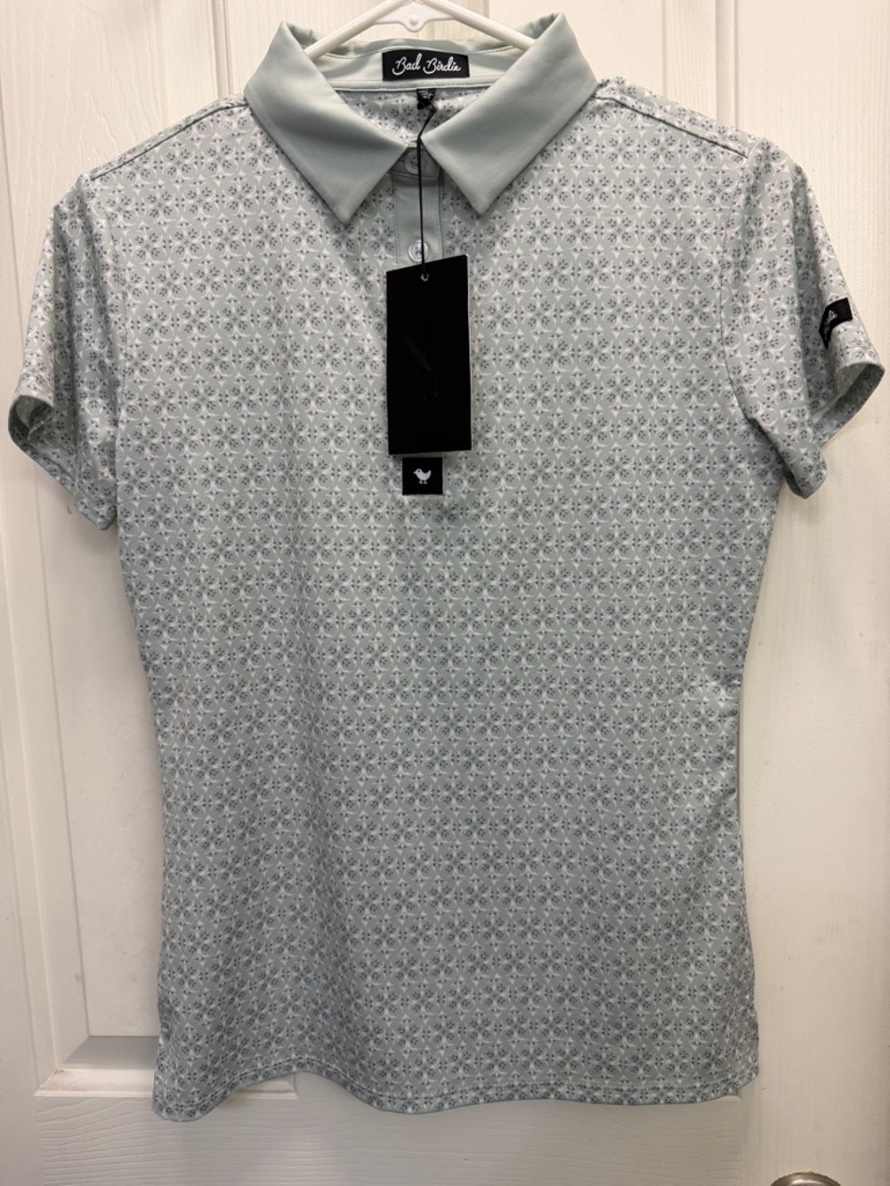 Bad birdie Light Gray Textured Polo Shirt twilight tee golf small nwt